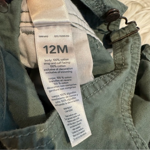 OshKosh B'gosh Baby Boy Olive Green Overalls Size 12 Months Gently used - Picture 6 of 6